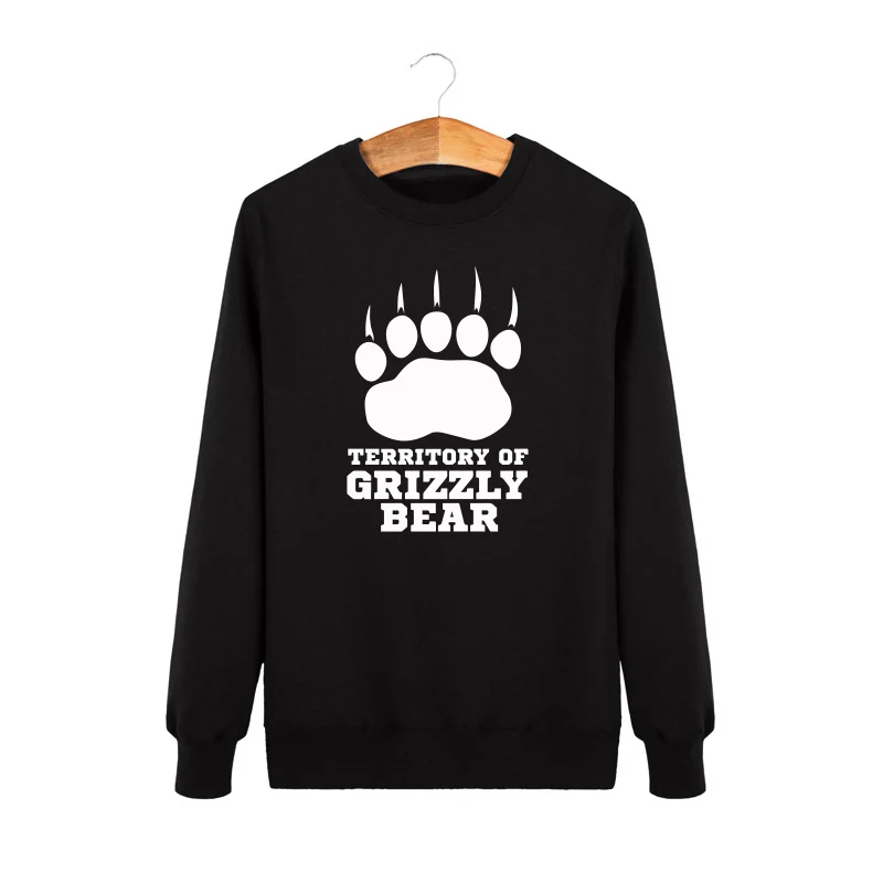 

Footprint Grizzly Bear Mens Hoodies Cool Printed Hoodies 2019 Autumn Winter New Fashion Sweatshirts Mens Sporting Tracksuit