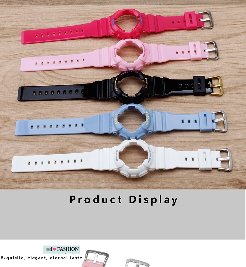 PEIYI Silicone Watchband Replacement Casio BABY-G BA-110 111 112 3A 4A2 Rubber Strap Sports Waterproof Lady Watch Chain