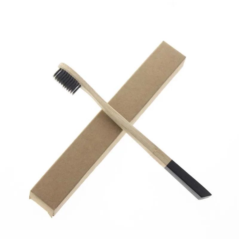 

FDA Certification 2Pcs/Set 18.5cm Flat Handle Cheap Adult Natural Bamboo Best Good Toothbrush Tooth Brush