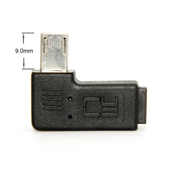 90 градусов левый или правый угловой Micro USB 2,0 5P папа-мама M-F удлинитель