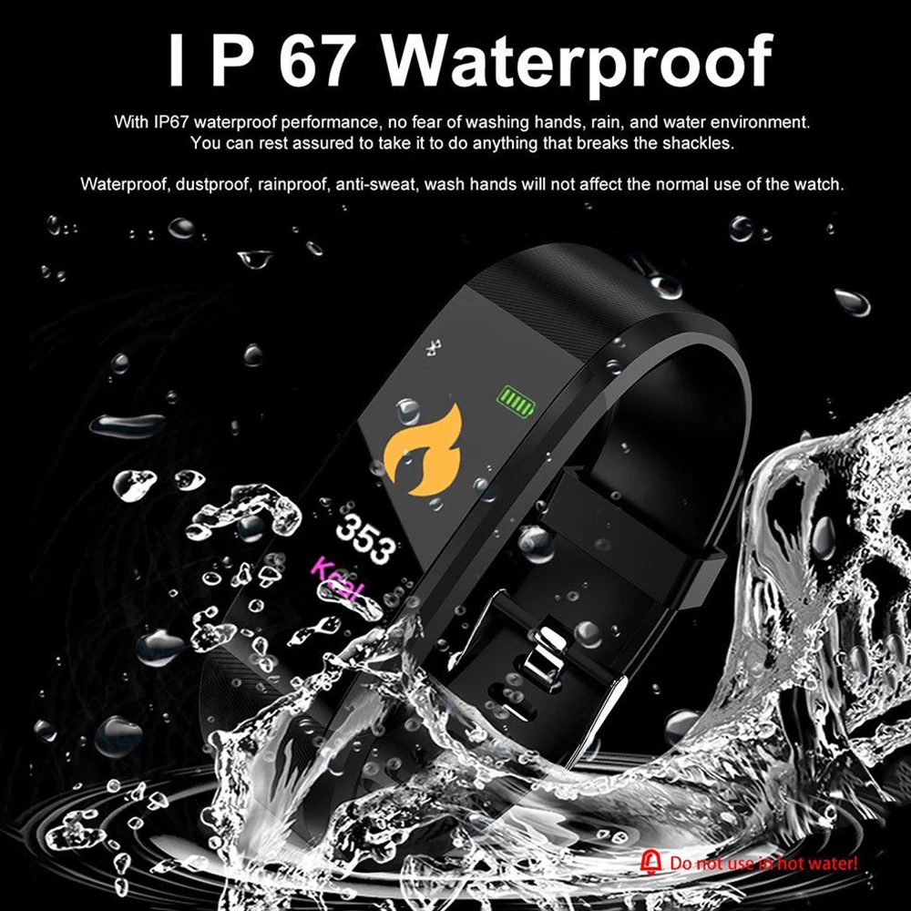 Смарт браслет ID115 PLUS с цветным экраном спортивные часы шагомером фитнес трекер