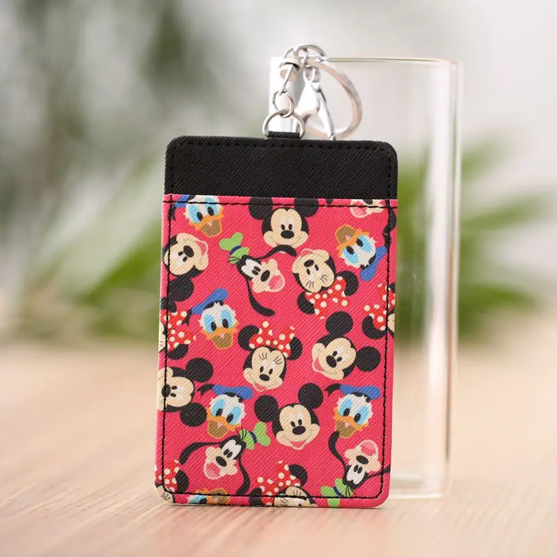 Disney Микки Маус с мультипликационным рисунком брелок для ключей Студенческая сумка для сертификата автобусный держатель Чехол ID карта пакет подвеска для сумочек монета подарок