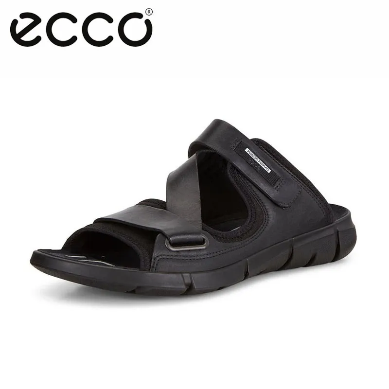 

Ecco 2019 Summer Gladiator Sandals Men Genuine Leather Flat Slip-on Sandals Beach Shoes Breathable Casual Outdoor Sport Shoes