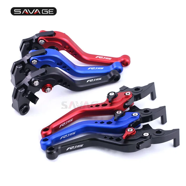 

Short Brake Clutch Levers For YAMAHA YZF R15 V3 2018-2019 Motorcycle Accessories Adjustable YZFR15 YZF-R15 logo CNC Aluminum
