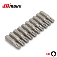 10 шт. 1/" 25 мм Torx T30 Набор отверток Набор инструментов для ремонта отверток сверло с шестигранным хвостовиком для электропитания бытовые ручные инструменты