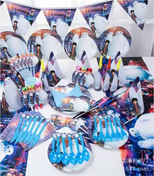 

84pcs\lot Super Marines White theme Party Gift Bag Plate Popcorn Cup Birthday Cat Cake Decoration Eenhoorn Party Favor Supplies