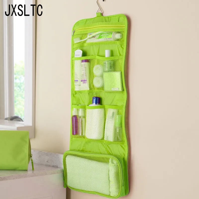 JXSLTC Женская Складная сумка-Органайзер для макияжа для путешествий, портативная косметичка для туалета, органайзер для хранения на открытом воздухе, для кемпинга