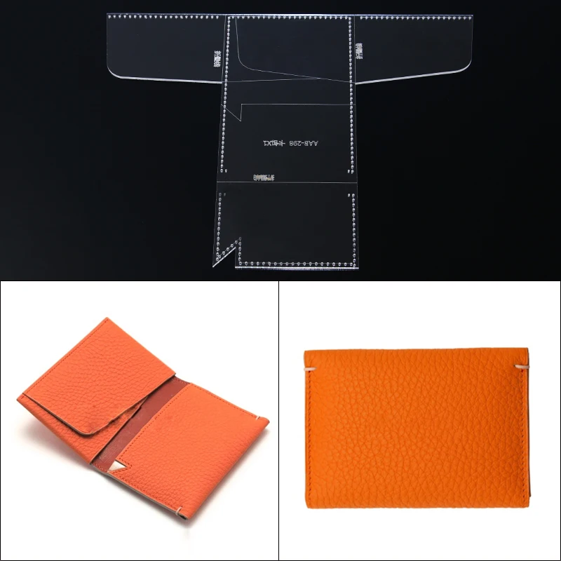 1 Set Acrylic Template Pattern For DIY Handmade Short Wallet Leather Craft Sewing Stencils 10*7.5*1cm | Дом и сад