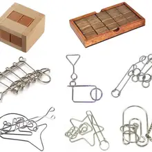8 шт./компл. IQ металлические деревянные головоломки Пазлы игра для взрослых детей