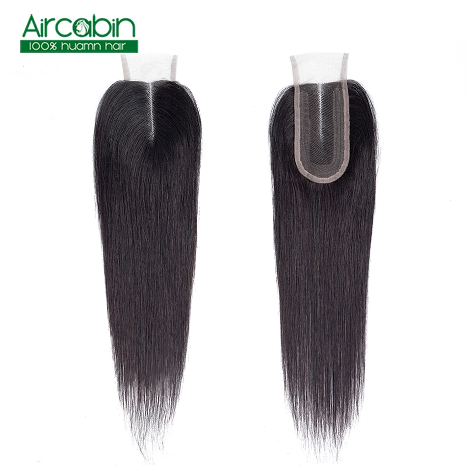 

2x4 Brazilian Straight Closure Human Hair Lace Closure 1Pcs/lot Middle Part 130% Density Natural Color Lace Closure Non Remy
