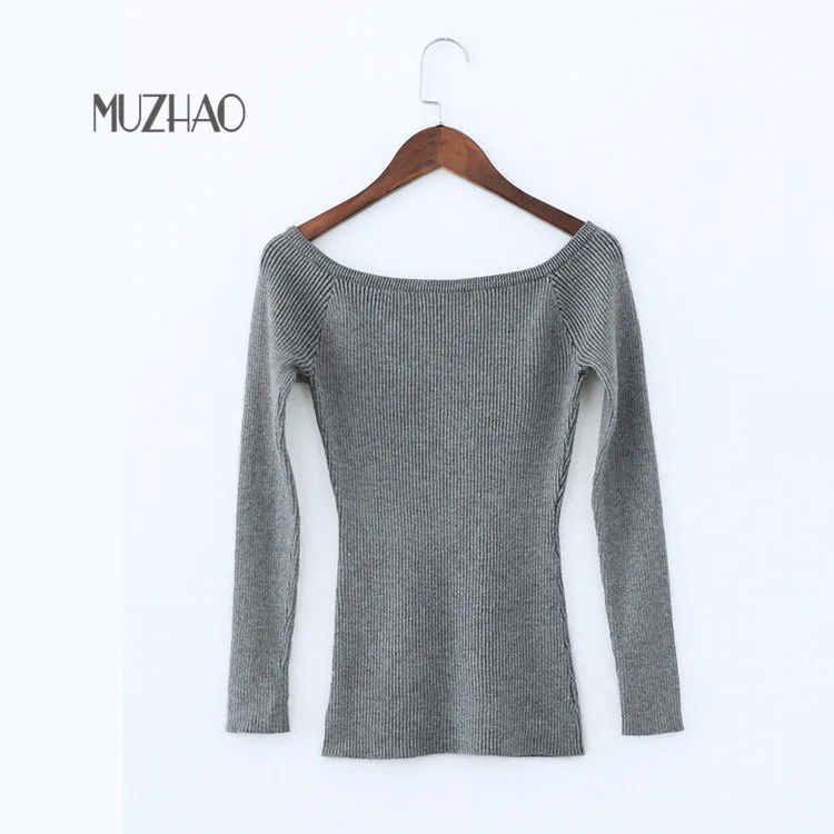 2017 New Spring sweater jumper pullover crop top winter women off shoulder christmas top runway designer4