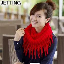 Карамельный цвет модные зимние теплые Для женщин трикотажные Ленточки шаль шарф Для женщин кольцо шарф 7 цветов