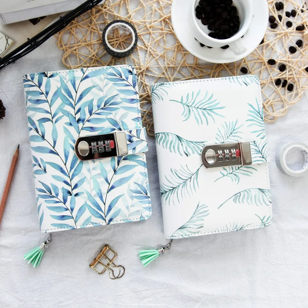 Leaf Branch spiral Ring Notebook Simple Dotted Daily with lock binder Diary Traveler Jounery planner line grid dots Book Bujo A5 Leaf Branch spiral Ring Notebook Simple Dotted Daily with lock binder Diary Traveler Jounery planner line grid dots Book Bujo A5