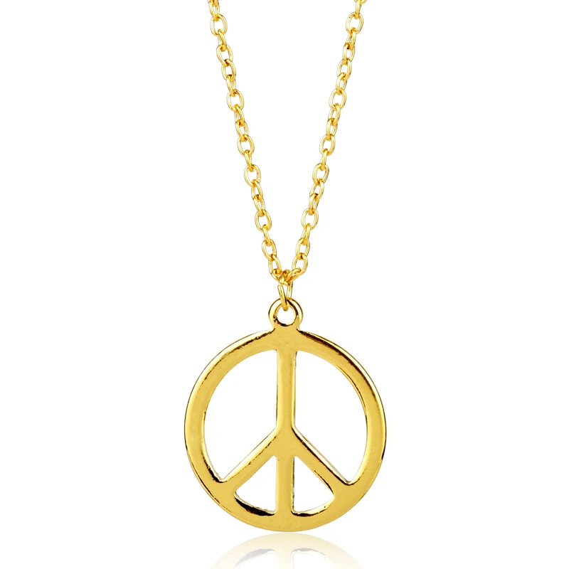 

Simple Artificial Hematite Peace and Love Pendant Necklace Men's Cool Jewelry