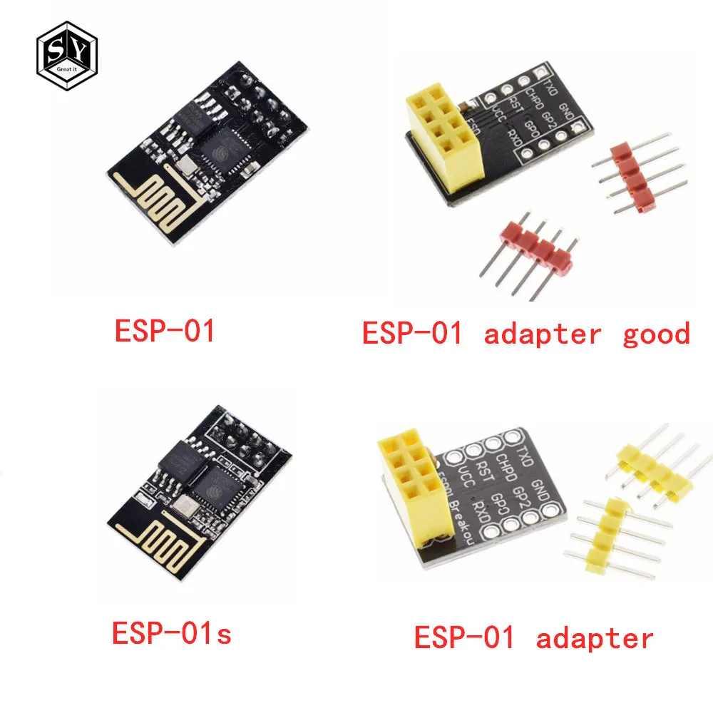 

1PCS Upgraded version ESP-01 ESP-01S ESP8266 serial WIFI wireless module wireless transceiver esp-01 Adapter
