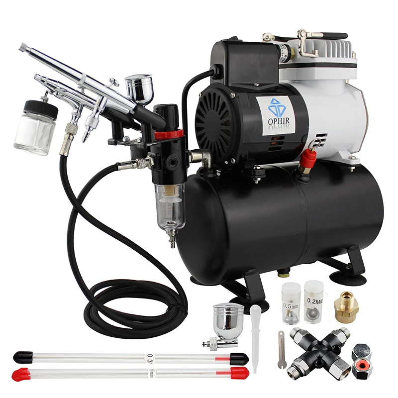Compressor de ar dos Jogos do Aerógrafo de Ophir com Divisor Apropriado para a Decoração do Bolo Tattoo_ac115 + 004a + 074 + 038 Temporária 4 Cheap Pintura de corpo