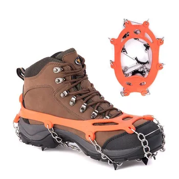 

1Pair 8 Teeth Claws Ice Crampons Manganese Steel Ice Gripper Ski Snow Cleats Hiking Climbing Non-slip Shoes Chain Cover