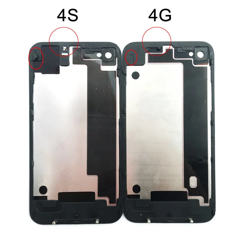 Протестированная задняя крышка, черный, белый чехол для iphone 4 S 4G 4S, заднее стекло, корпус батарейного отсека, запасные части, задняя крышка 4