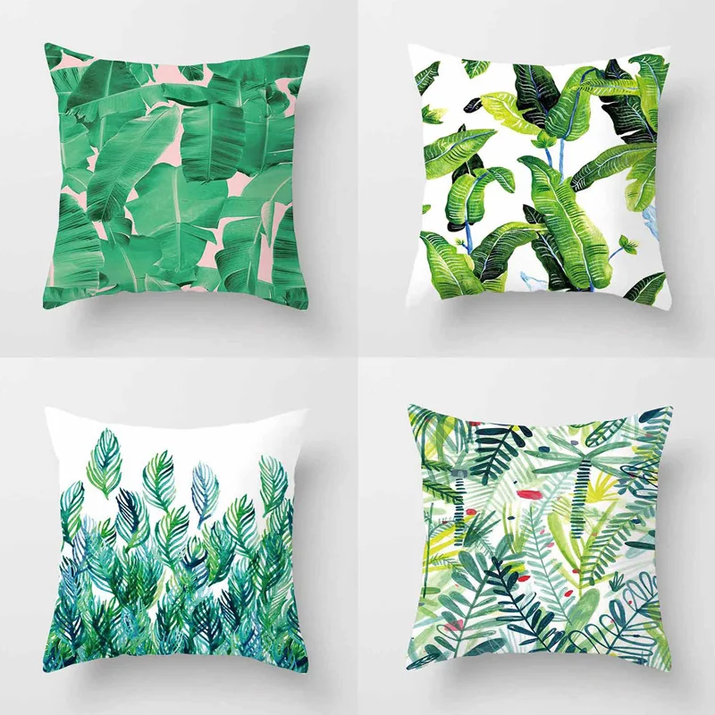 New Pillow Cases plant Printed Pillow Case Cover Square 45cm*45cm Polyester Pillowcase Home Decorative zara*women 1pcs