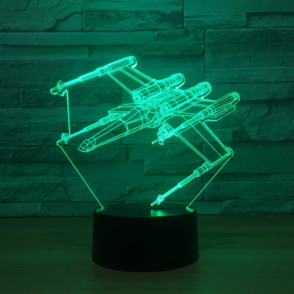 7 цветов самолет Led 3d ночные светильники Звездные войны сенсорный Usb Настольная 3d лампа для сна ночник Рождественский подарок игрушки