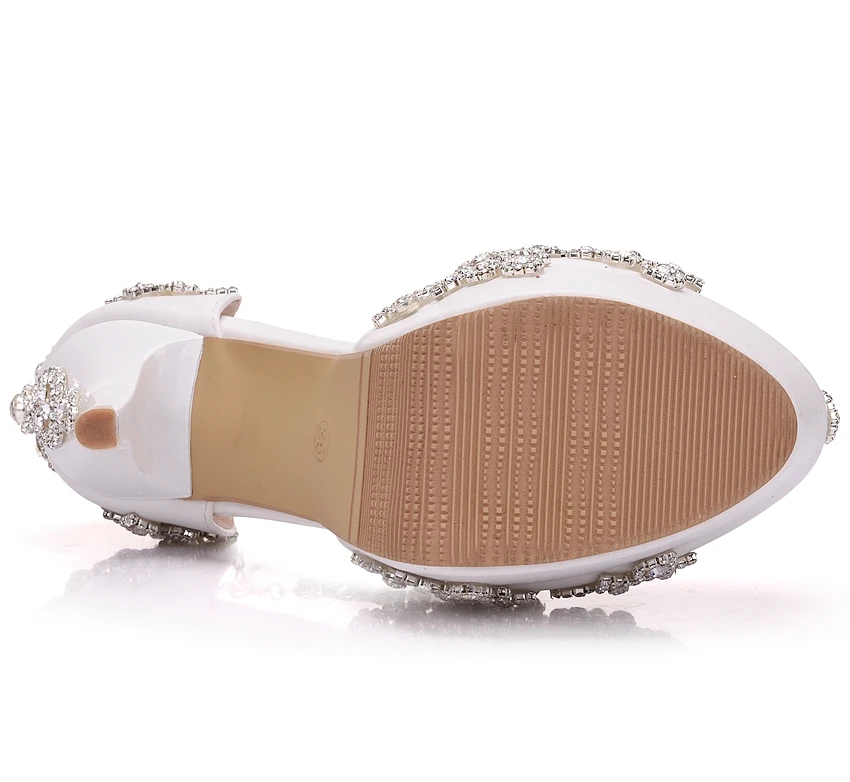 Женские босоножки со стразами туфли лодочки на платформе и высоком каблуке|heels high