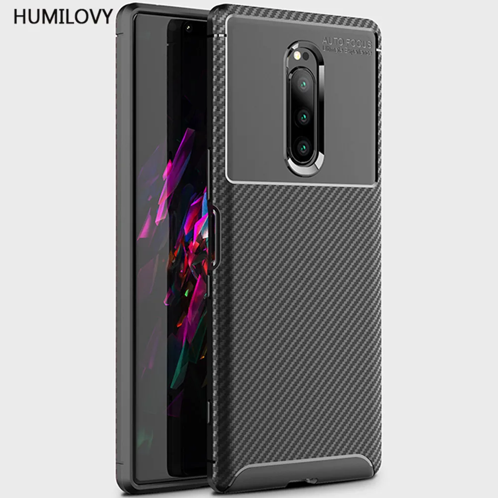 

For Sony Xperia XZ4 Case for Coque Sony XZ4 Case Carbon Fiber texture Shockproof Soft TPU Back Cover For Sony Xperia XZ4 Fundas