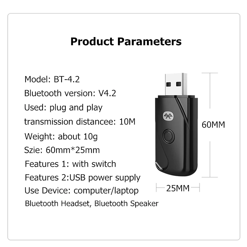 Беспроводной usb-адаптер Bluetooth для компьютера Беспроводная гарнитура Bluetooth динамик CSR 4,2 Бесплатный драйвер Bluetooth ключ/приемник