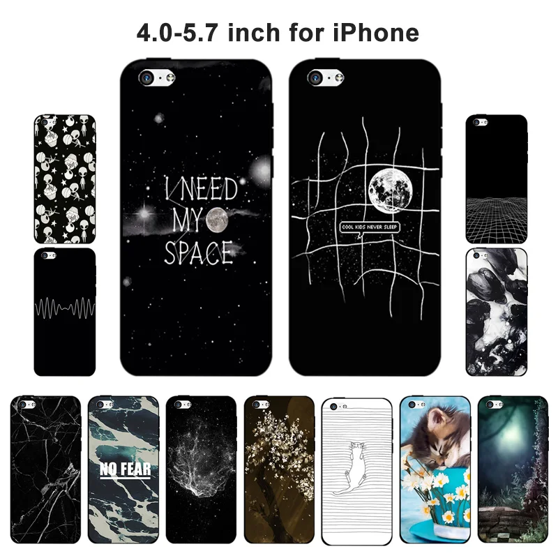 Чехлы для телефонов iPhone 5 5C с диагональю 4 0 8 дюйма черный матовый Силиконовый