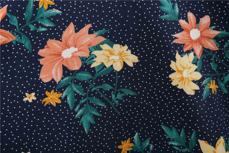 Kostlich Summer Newest Hepburn Vintage Dress Women Big Swing Dress Casual O-Neck Half Sleeve Patchwork Floral Print Dresses  (17)