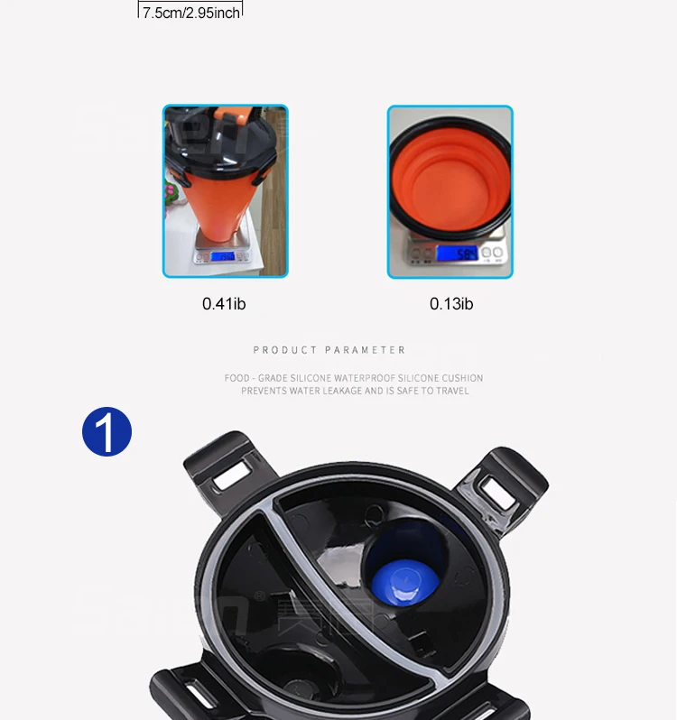Outdoortableware бутылка для воды для собак forWalking и Еда контейнер 2 in1 с собакой воды складная миска, дорожная сумка для собак waterdispenser