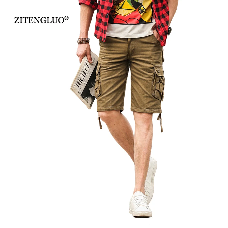 

YOLAO Brand Summer Men's Army Cargo Work Casual Bermuda Shorts Men Fashion Overall military Camouflage Trousers