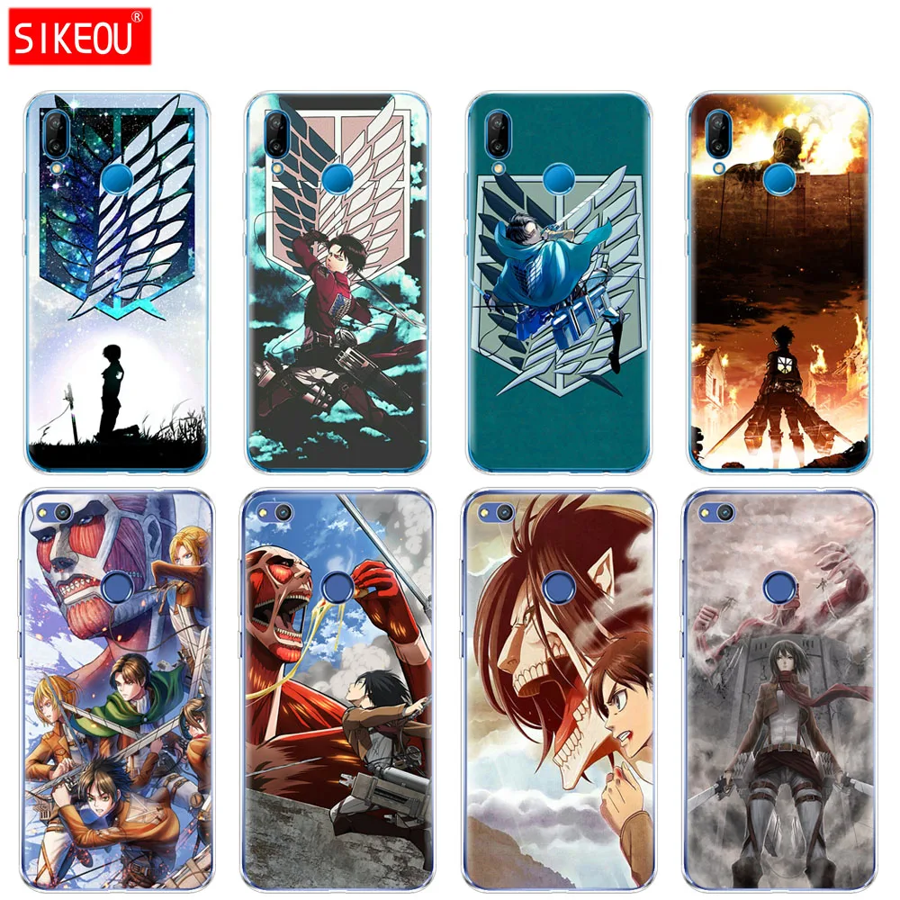 

Silicone Cover Phone Case For Huawei P20 P7 P8 P9 P10 Lite Plus Pro 2017 P Smart 2018 Anime Japanese attack on Titan