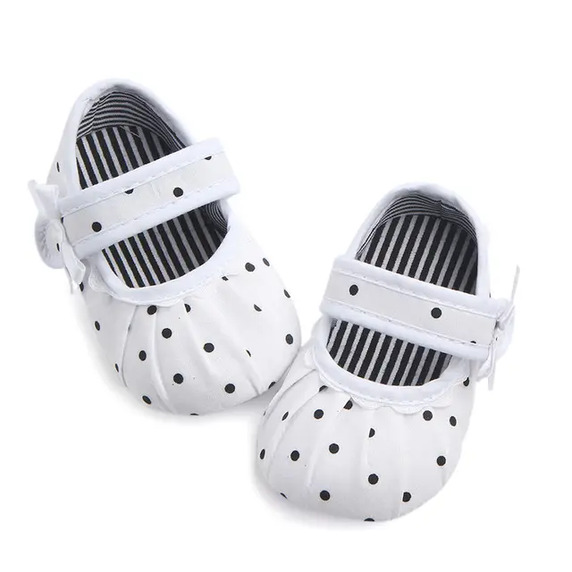 New Adorable Toddler Infant Newborn Baby Girl Flower Dot Shoes Crib Shoes Size 0-18 Months Baby shoes 4