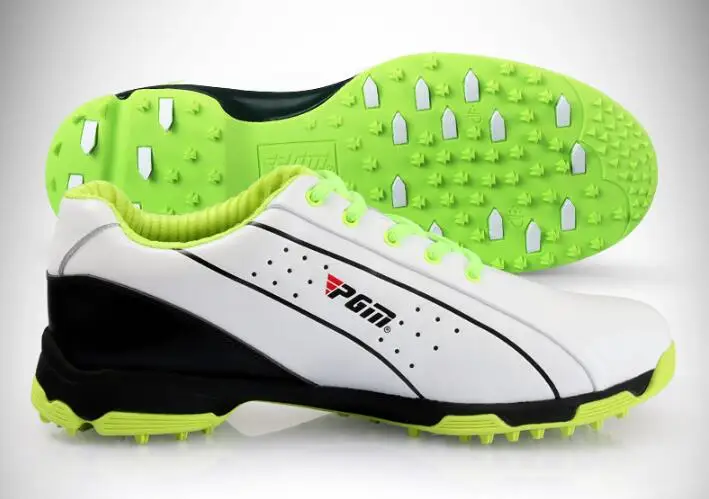 

New PGM Men golf shoes Mens Leather shoes anti-skidding BOA rotating shoelace non-spikes men waterproof Lightweight sports shoes