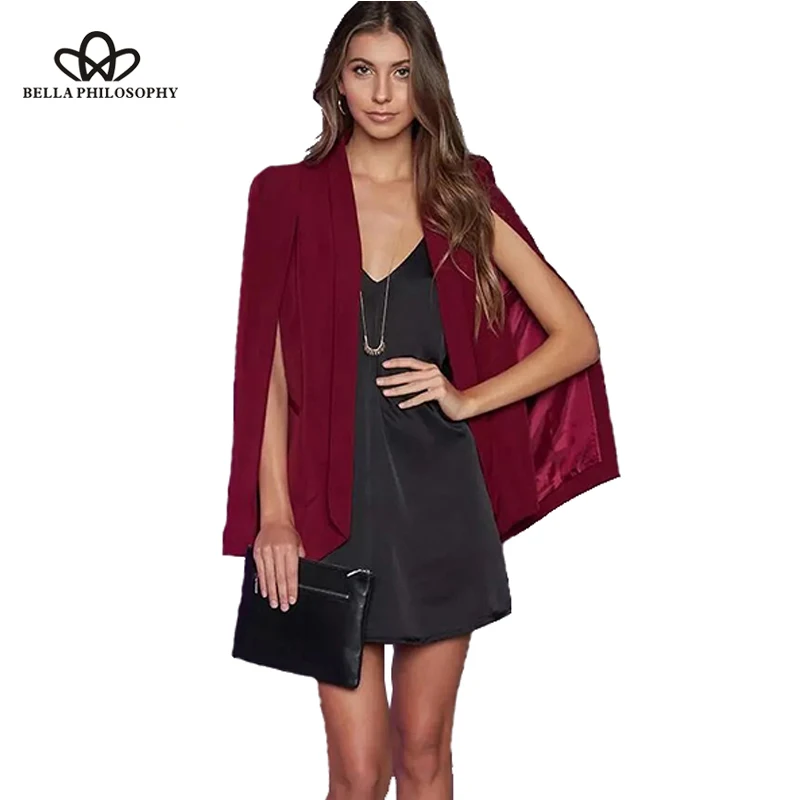 

Bella Philosophy 2018 outwears cape female jacket autumn new women shawl women blazer casual office lady