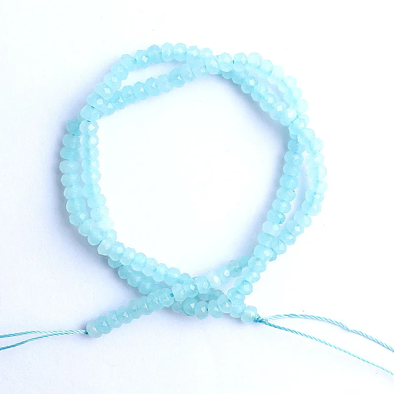 light blue 4 мм натуральный кристалл Rondelle бисер россыпью бусины для изготовления ювелирных изделий 15 дюймов граненый чешский хрустальный бисер Diy ювелирные изделия - Цвет: light blue