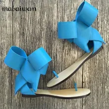 Fashion Design Ankle Bow Tie Women Flat Sandals Casual Shoes Woman Gladiator Sandal Women Flip Flops Bech Shoes Sandalias Mujer