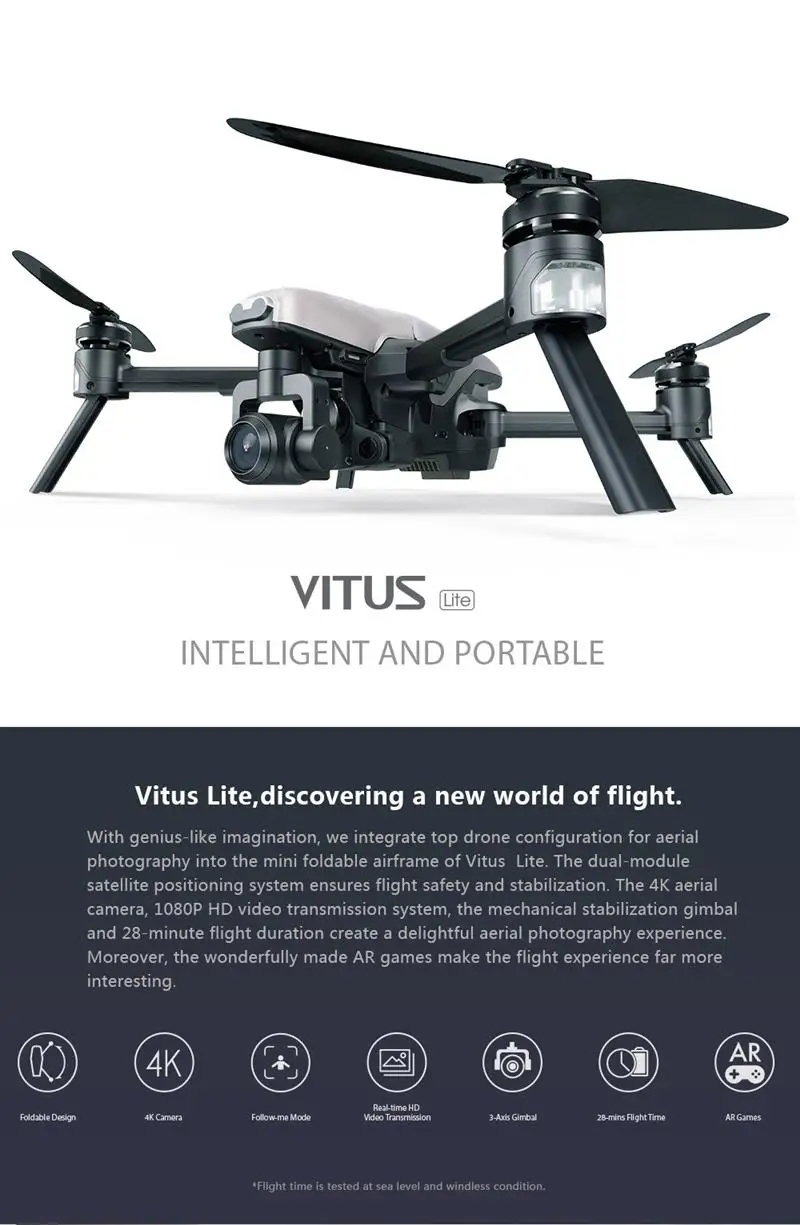  In stock Original Walkera VITUS 320 Foldable With 4K Camera 3-Axis Gimbal Obstacle Avoidance AR Gam