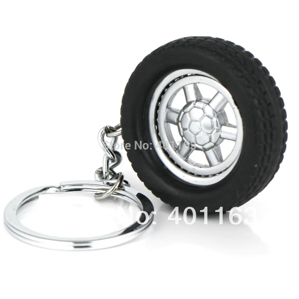10PCS Spinning Wheel Rim Keychain Automotive Accessories Auto Part
