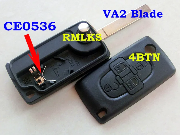 

RMLKS 4 Button Flip Floding Remote Key Fob Case Shell Fit For Peugeot 1007 For Citroen C8 CE0523 CE0536