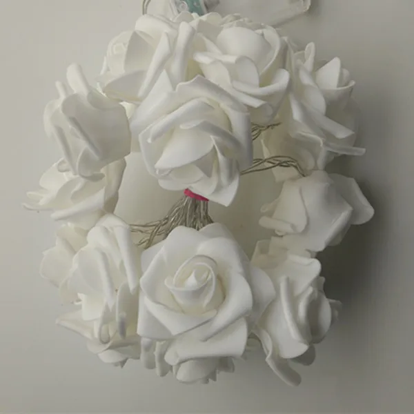 YIYANG, стиль, красная, розовая, фиолетовая Свадебная Роза, 1,5 м, 10 м, светодиодный, гирлянда, праздничные, на День святого Валентина, вечерние, декоративные лампы - Испускаемый цвет: White Roses