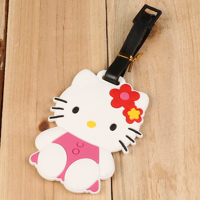Cute Hello Kitty Luggage Tag Travel Tag PVC Toys Portable Suitcase Bag