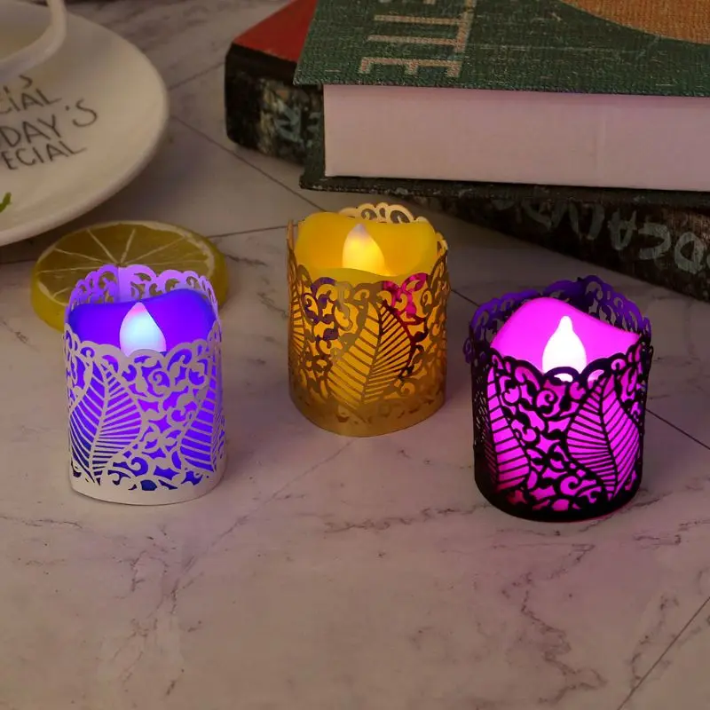 24 шт бумажный полый чайный светильник абажур для свечи держатель лазерная резка лист Свадебная вечеринка винтажный стол Домашний Декор-HJI