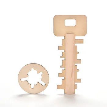 Novelty Key Unlock Puzzle Intelligence Educational Toys Puzzles Pre-school Wooden Kids Babies Children Toy