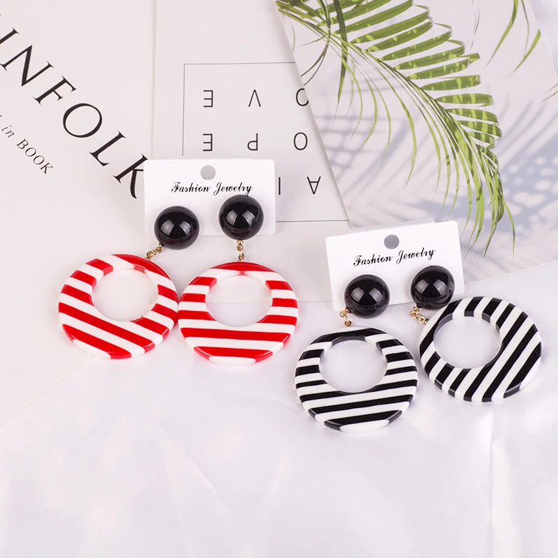 Classic Resin Drop Earrings for Women Circle Geometric Acrylic Dangling Earings Fashion Elegant Summer Dangle Earring Jewelry (3)