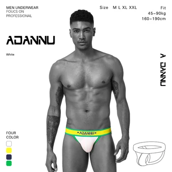 

ADANNU 4PC/LOT Sexy Men Jockstrap Gay Underwear Pennis Bikini Male Short Thong Panties Low-Rise Men Underwear G-String Thong