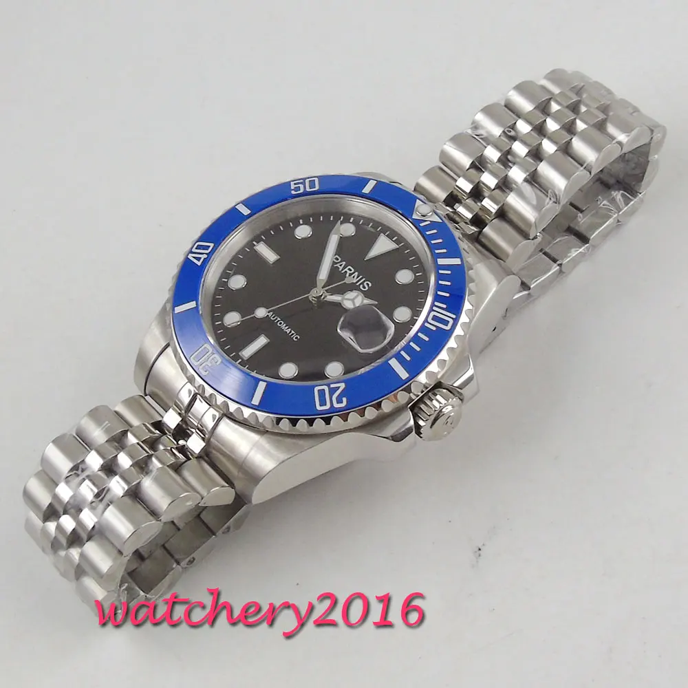  40mm Parnis Watch Mechanical Sapphire Crystal Casual Stainless steel Miyota 8215 Men's Automatic Wa