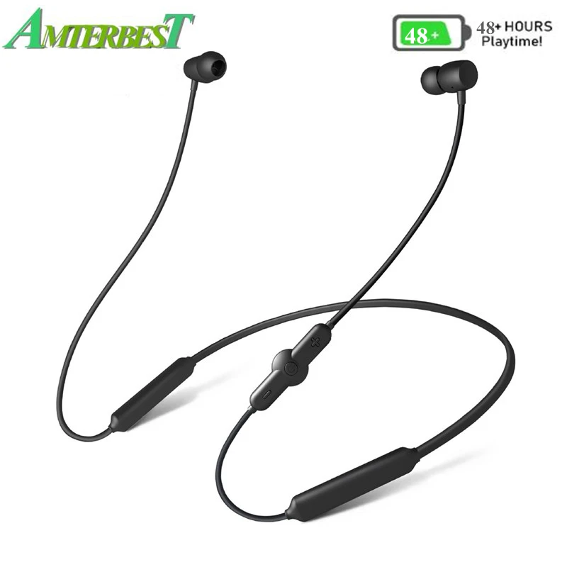 AMTERBEST CSR Drahtlose Bluetooth Sport Kopfhörer IPX5 Wasserdichte 48H Musik Drahtlose Kopfhörer mit Mikrofon Neckband Headset