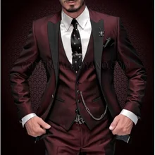 Бренд, смокинг для жениха,, на заказ, винно-красный, мужские костюмы, Terno, приталенный, с острым отворотом, Женихи, мужские, свадебные, выпускные костюмы