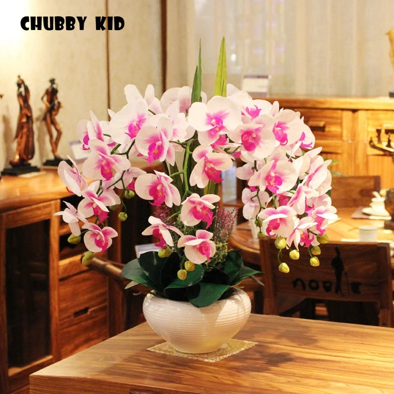 

100% High simulation real touch latex moth orchid flowers ikebana 100% Hi-Q artificial Phalaenopsis arrangements / suits / arts